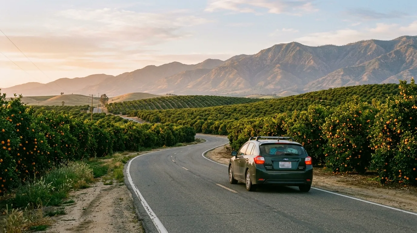 A morning road trip through Tulare County citrus country