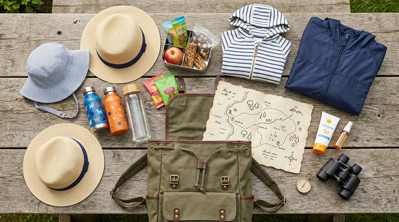 Family day-trip supplies for exploring Tulare County