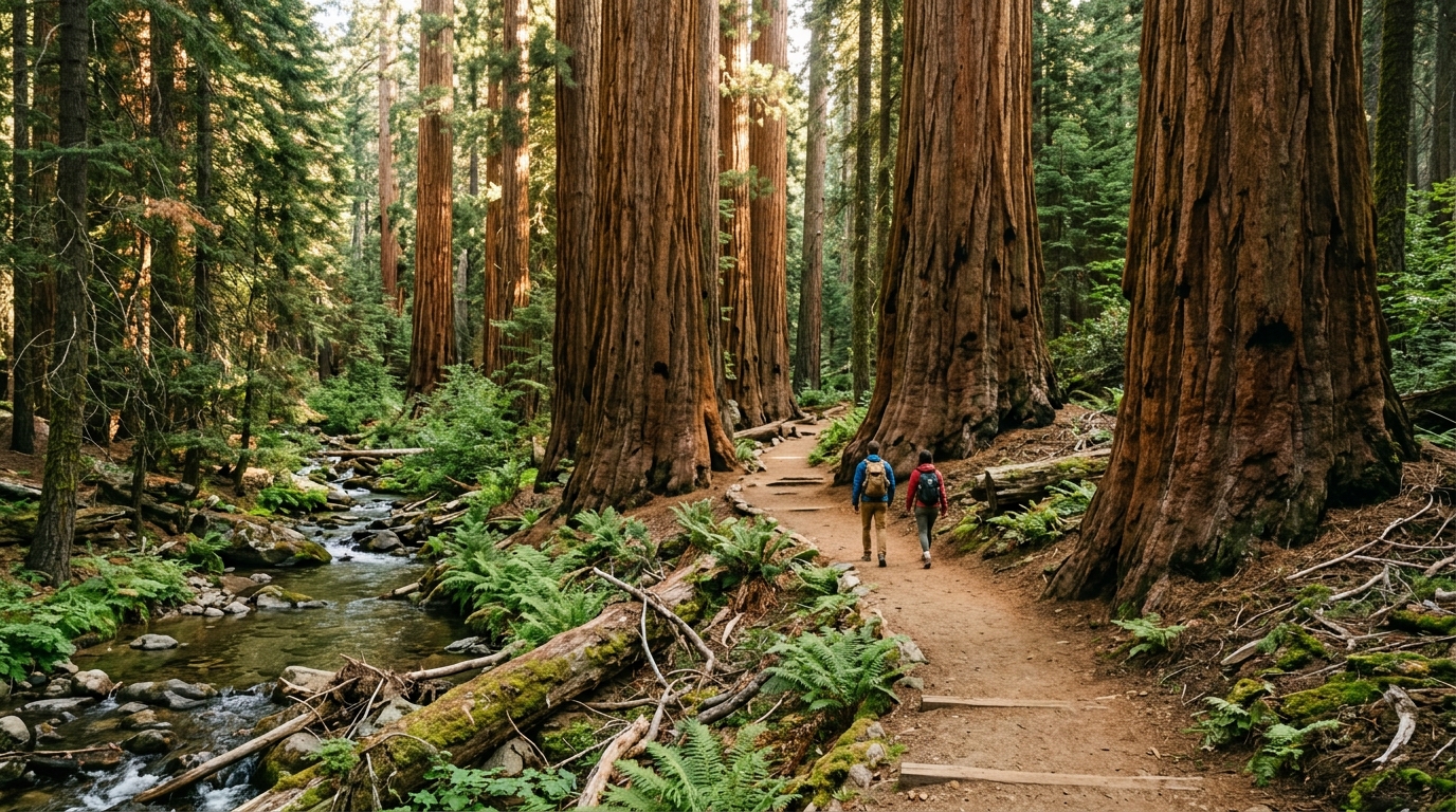 Giant sequoia grove near Camp Nelson in Tulare County