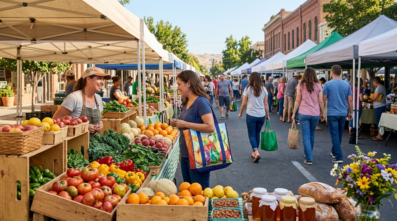 Local fruit and vegetables at the Visalia Farmers Market