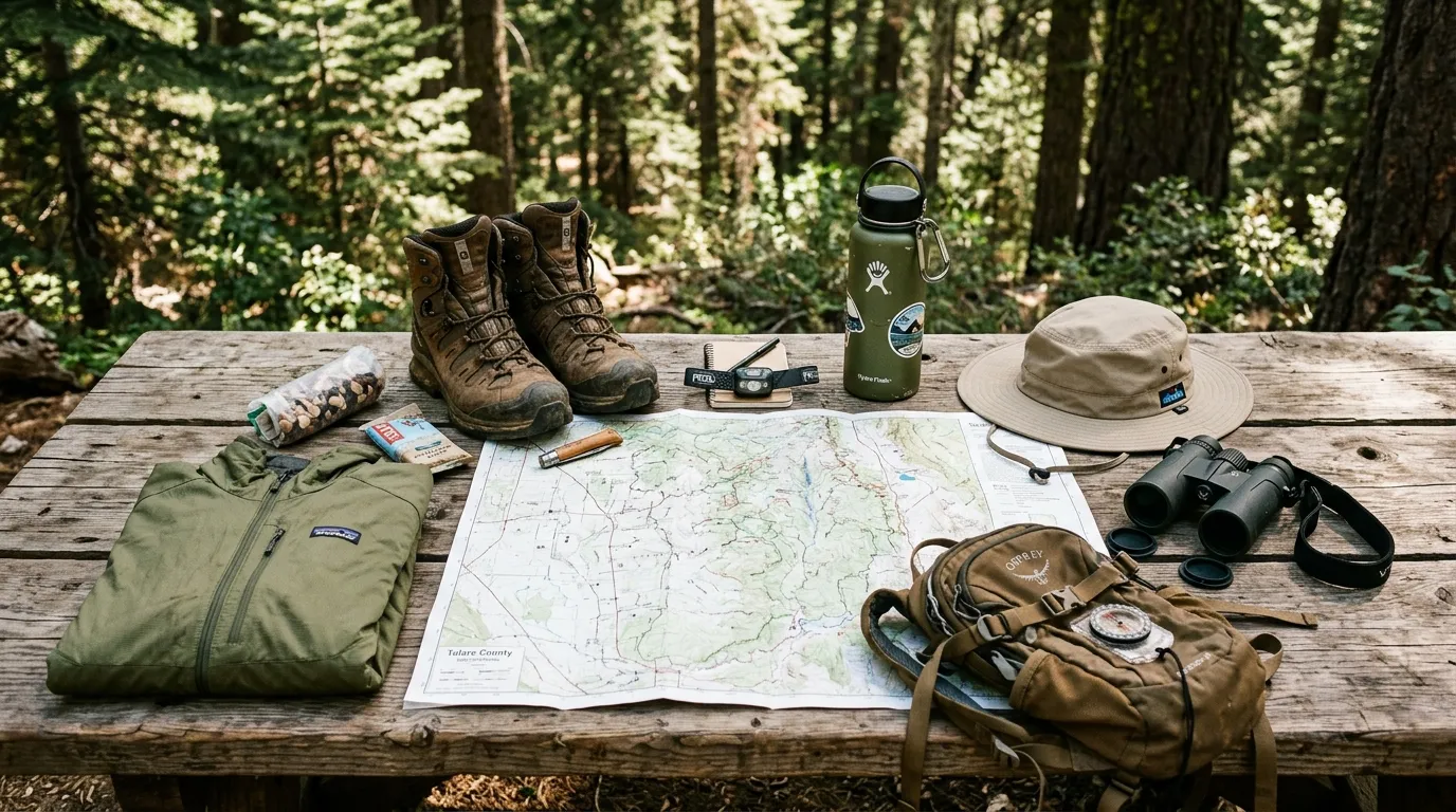 Outdoor trip preparation for Tulare County parks and trails
