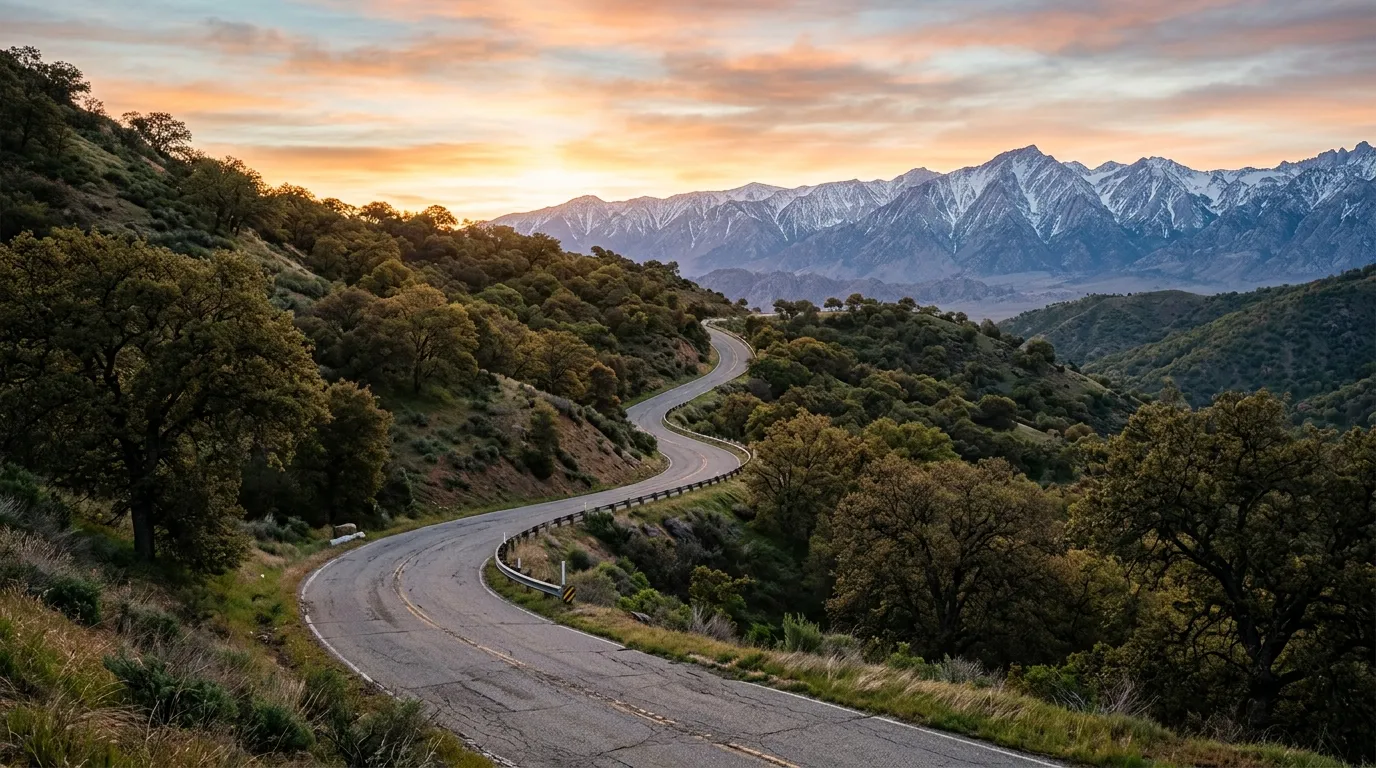 Sierra foothill road near Three Rivers in Tulare County