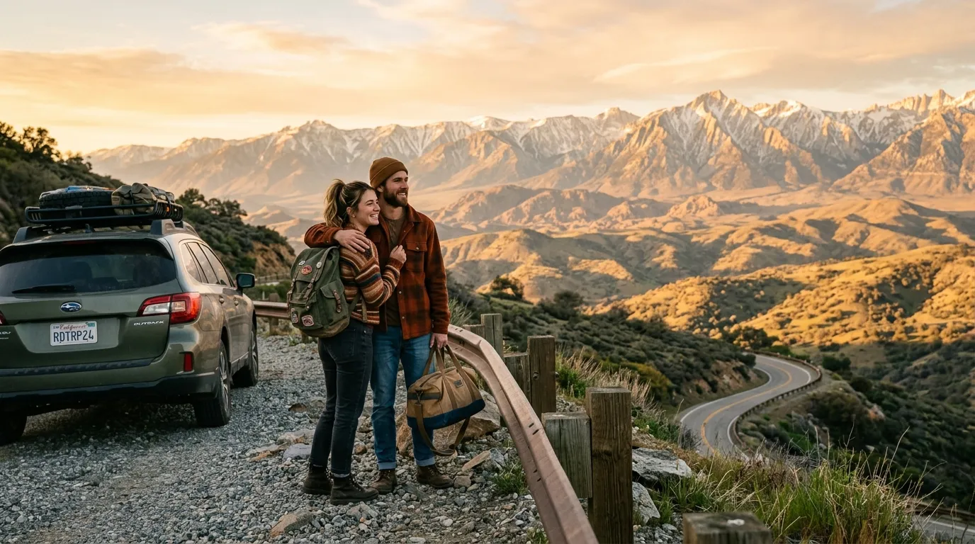 Travelers beginning a weekend trip in the Tulare County foothills